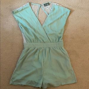 RARE Seafoam green romper size Small